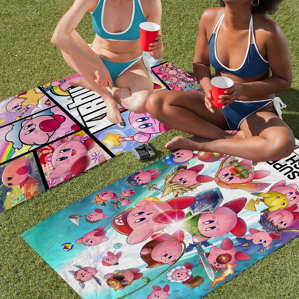 Милые пляжные полотенца из микрофибры с героями мультфильмов K-Kirby
