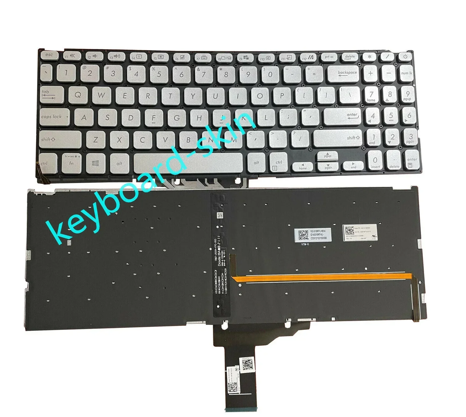 New Silver US backlit Keyboard for ASUS VivoBook Y5200 Y5200F Y5200FB Y5200U V5200 V5200F V5200JP V5200U laptop