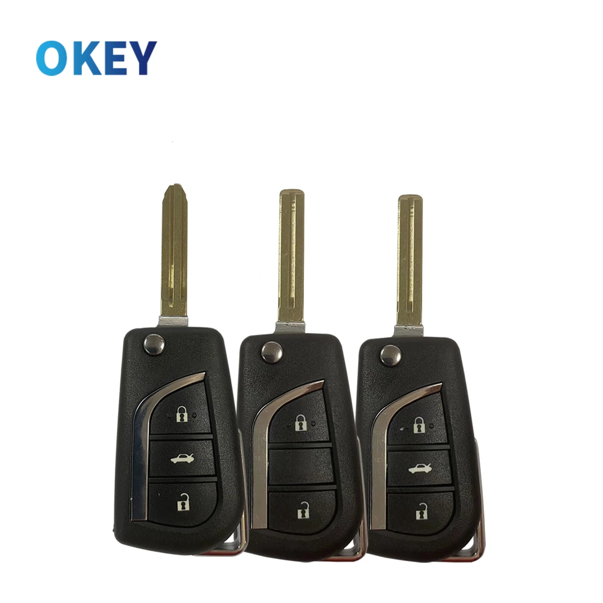 Okey รถ Key Shell สำหรับ Toyota Corolla 2017 RAV4ก่อน2013 Toy43 Toy48 VA2ใบมีดรีโมทกุญแจรถเปลี่ยน