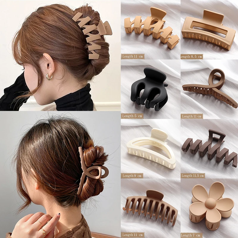 

New Women Fashion Claw Clip Coffee Black Acrylic Large Hair Claw Korean For Girl shark clip Headwear Barrette Hair Accessories