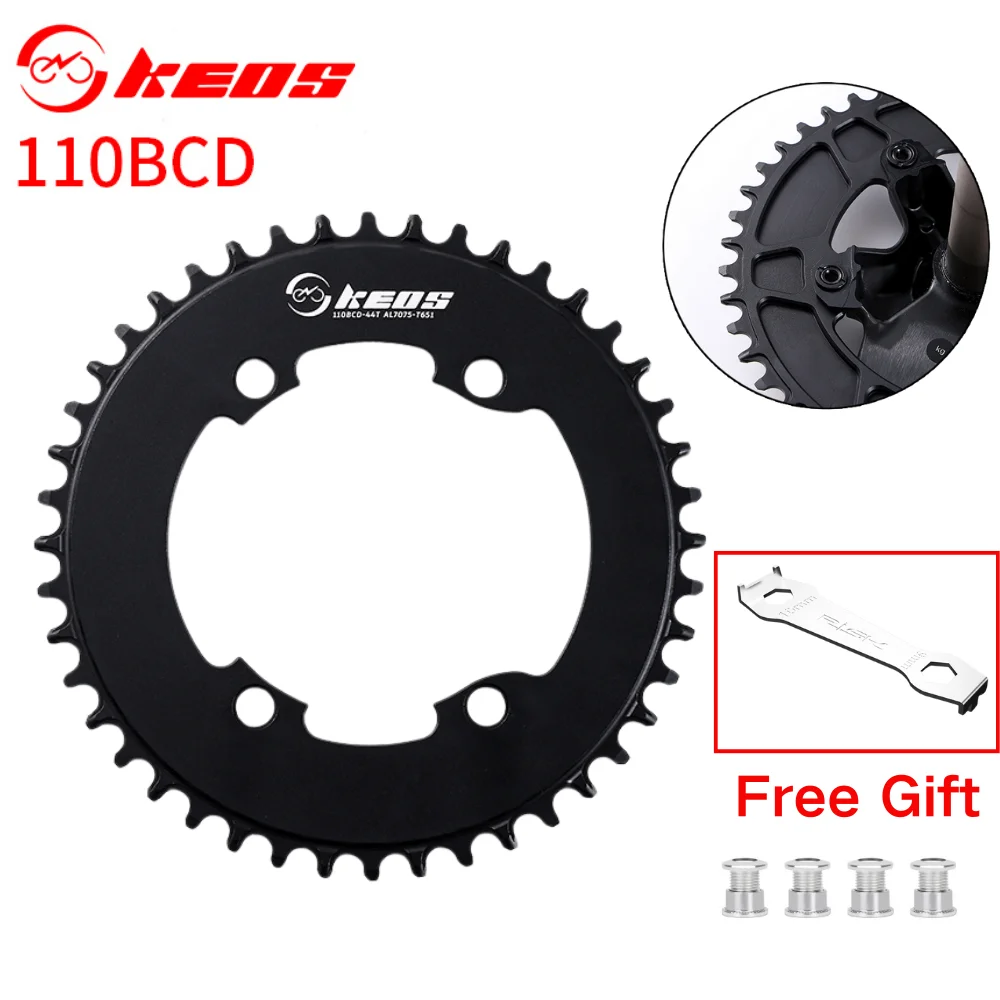 KEOS 110BCD Single Chainring Sprocket 44T-56T forSHIAMNO R9200 R8100 R7100 11S 12S 4 BOLT