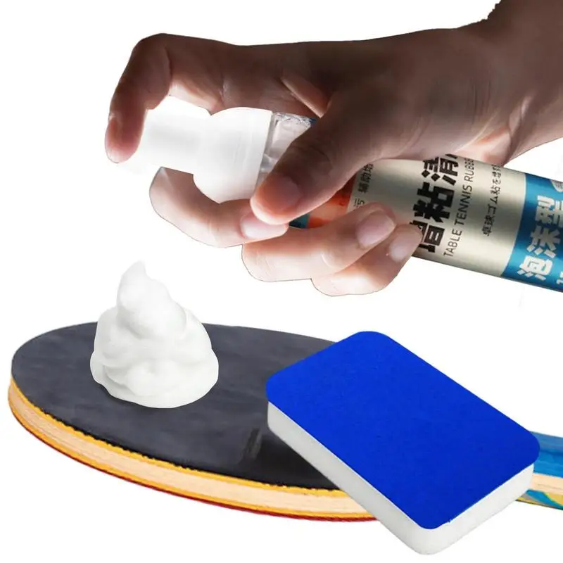 

Table Tennis Rubber Cleaner Table Tennis Racket Care Kit Includes 110ml PingPong Paddle Cleaner And Sponge Prolongs Paddle Life