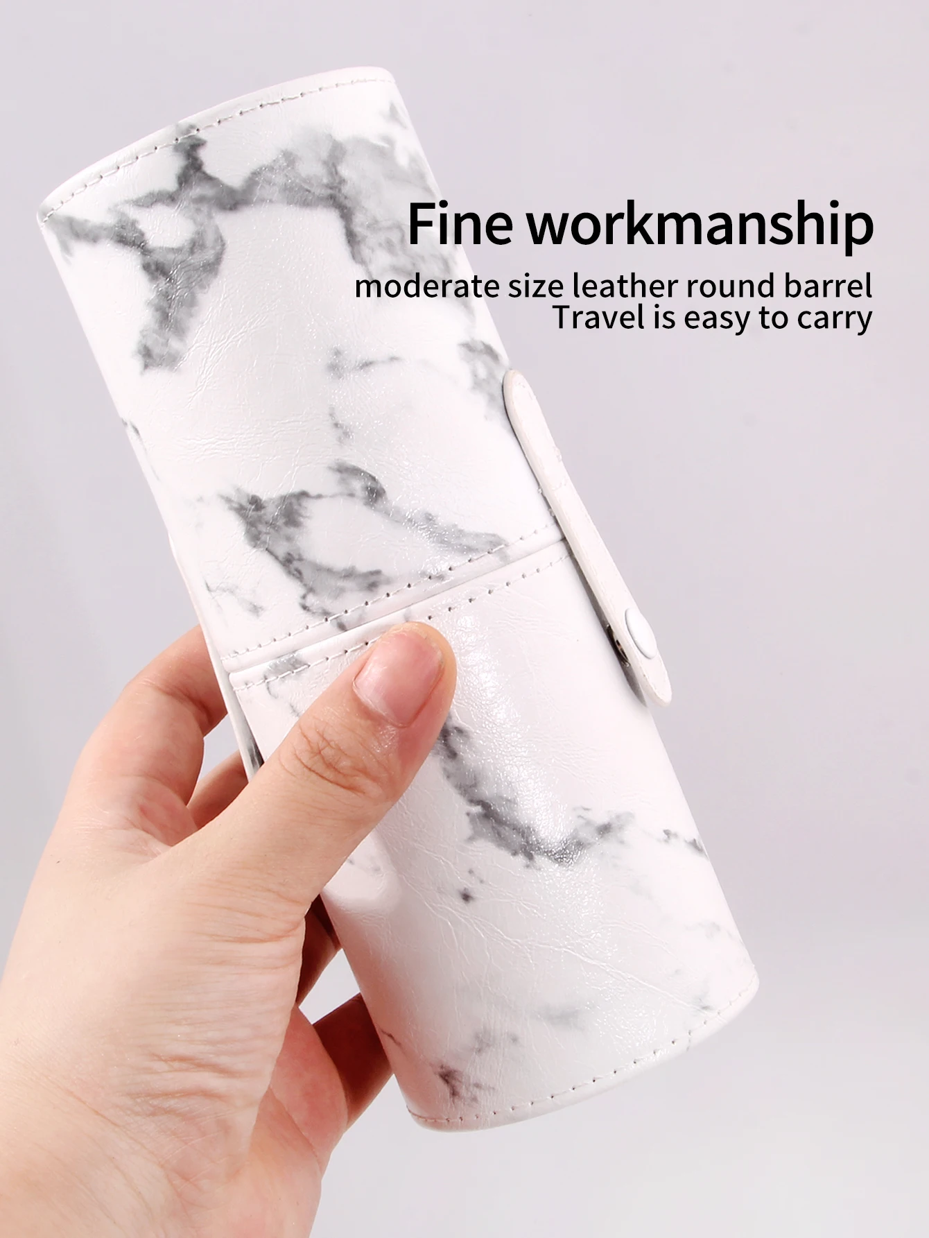 1 Шт. Портативный Цилиндр Для Кистей Макияжа Мраморный Дизайн Водонепроницаемая