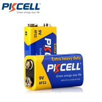 2pcs pkcell 9v batteries 6f22 extra heavey duty carbon zinc battery 9 volt battery equal to cr9v er9v 6lr61 for electronic therm