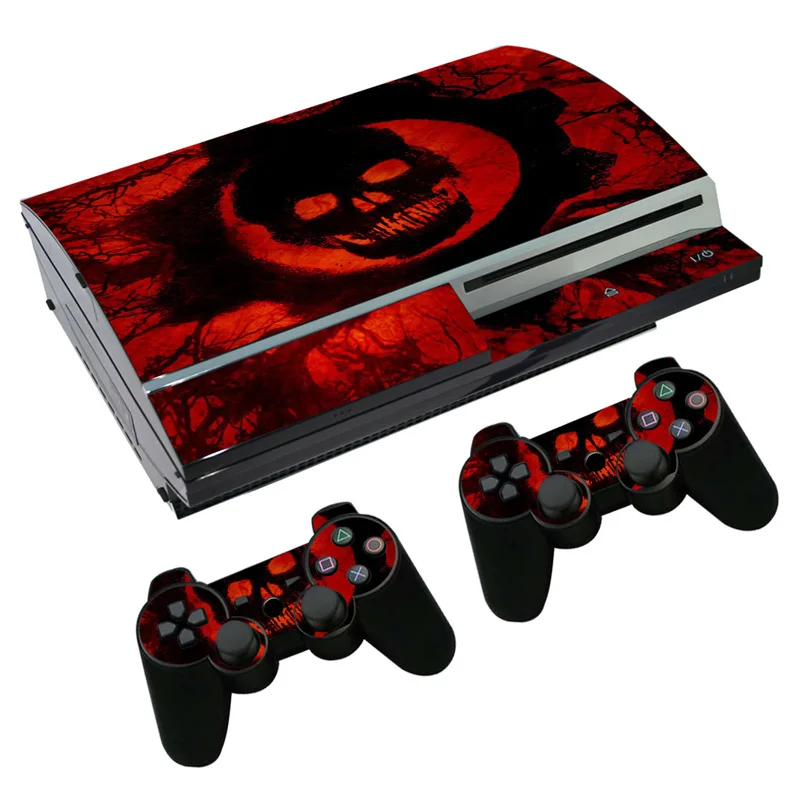 Наклейки Red skull для PS3 Fat наклейки консоли на 2 контроллера |
