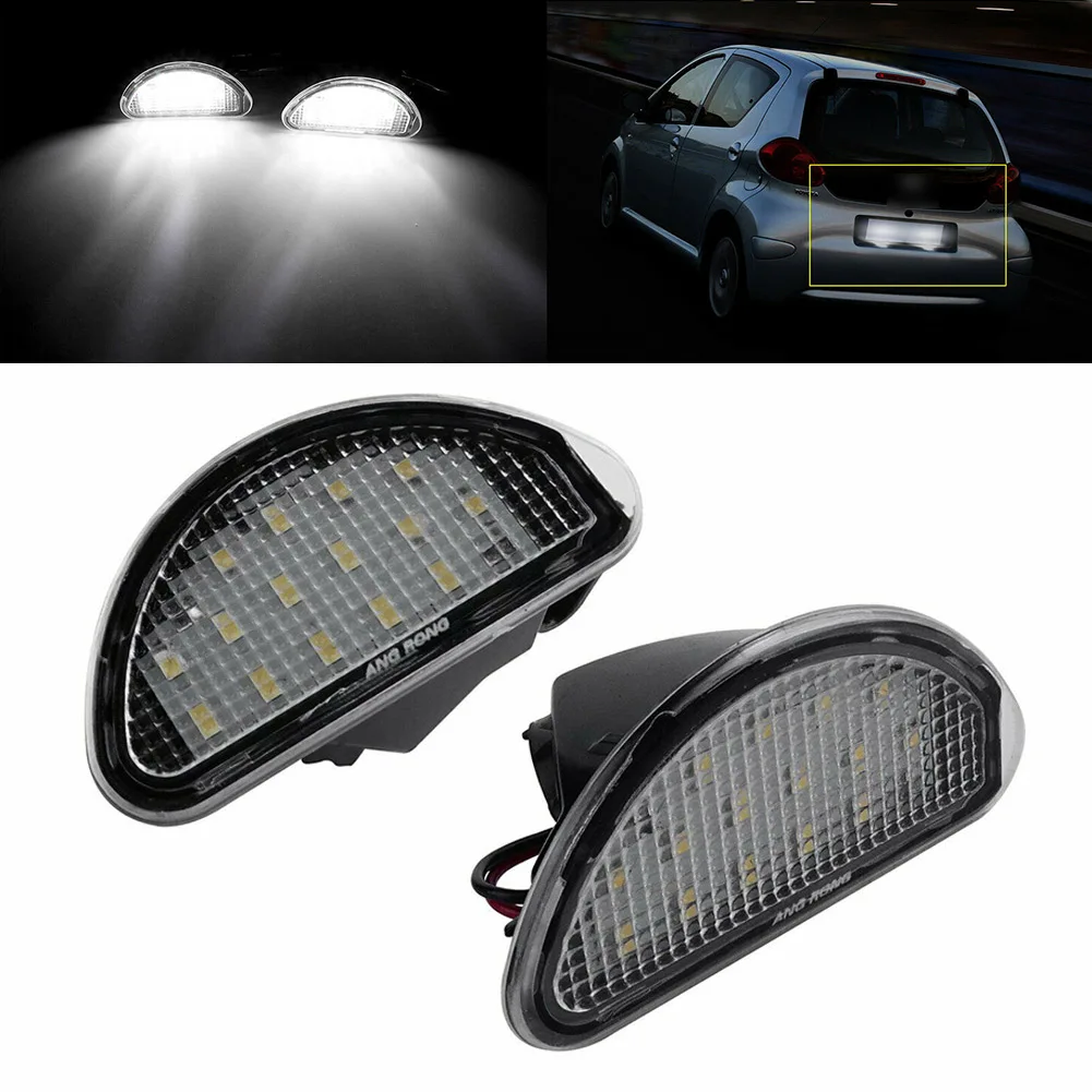 

White LED License Plate Lights Light Bulbs Number Plate Light White 2pcs Accessories Canbus LED License Plate Lights