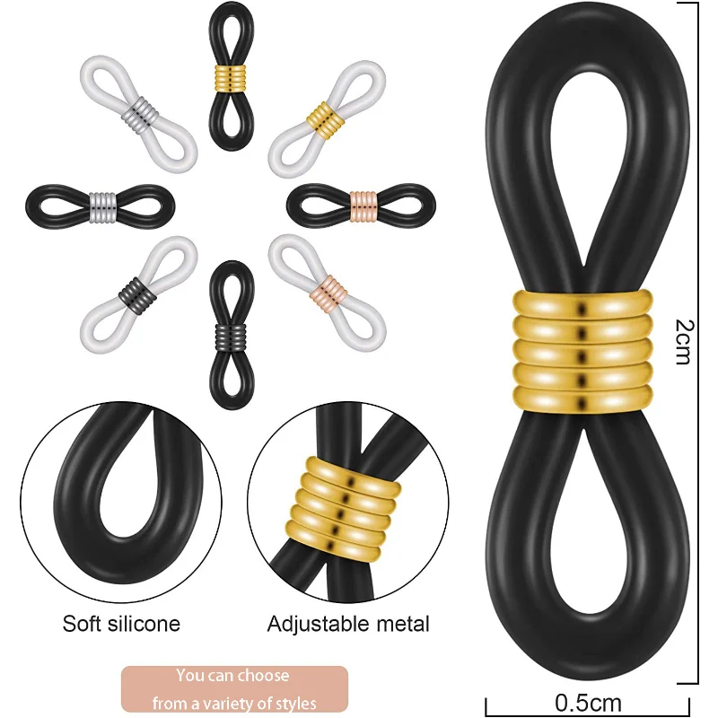 

50/100Pcs Ear Hook Eyeglasses Connector Spectacles Chain Glasses Retainer Ends Rope Cord Holder Strap Retainer End Loop Findings