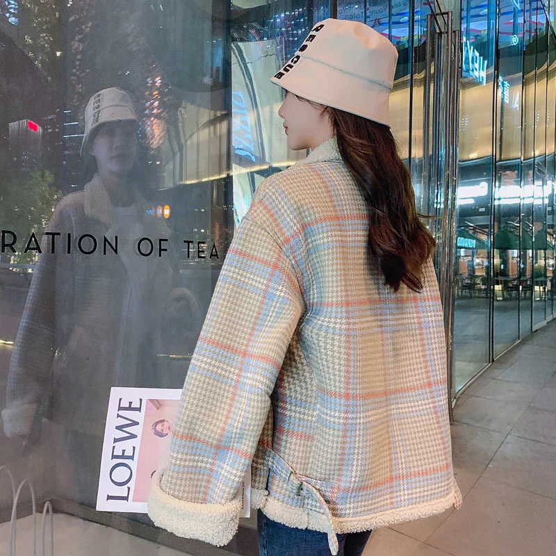 

Thickened Blue Short Clothes Women's Winter Jackets 2022 Woman Early Autumn Coat Women's Lamb Wool Tide Ins Small Fragrance