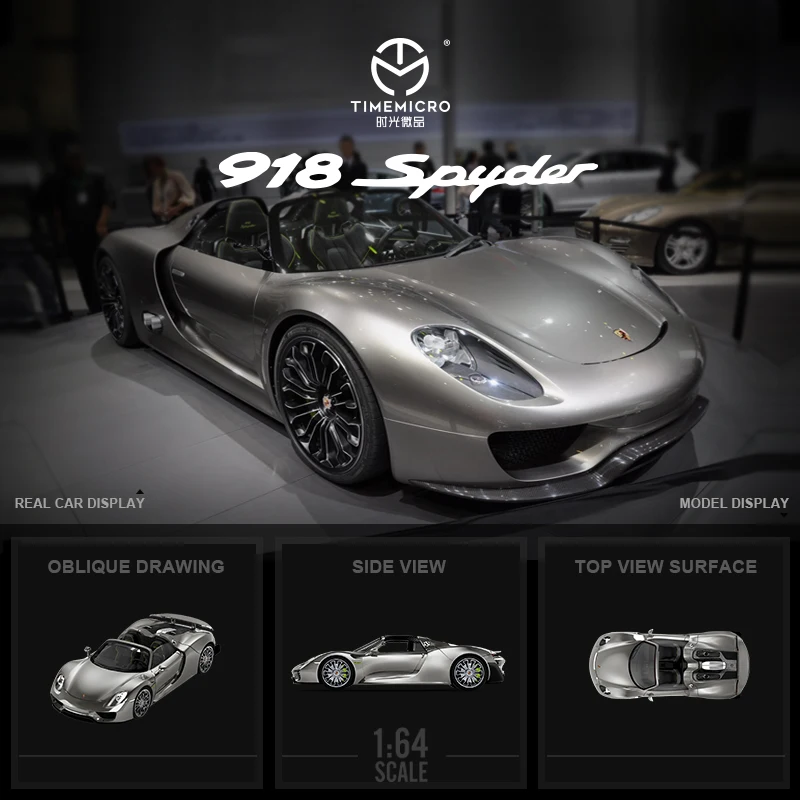 

TIME MICRO 1:64 918 Spyder Liquid Silver limited999 Model Car
