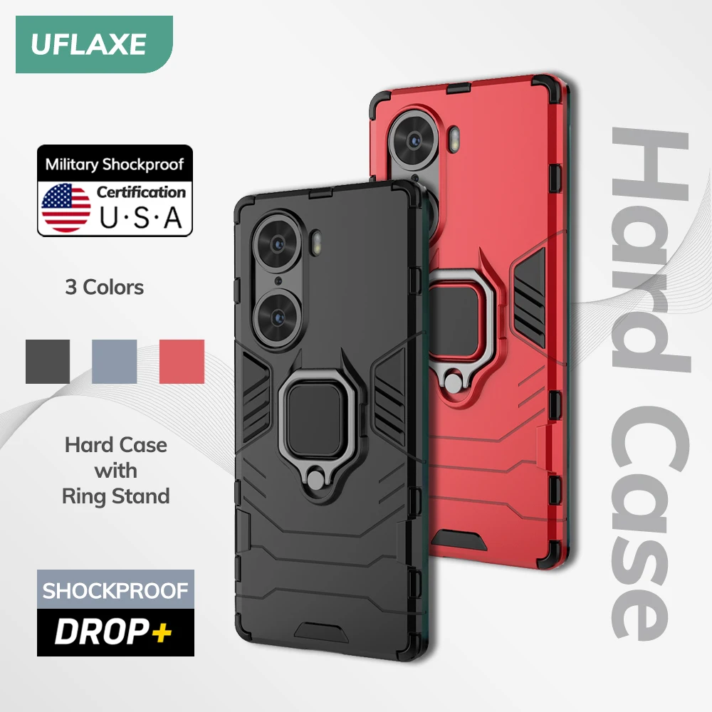 UFLAXE Original Shockproof Case for Honor 60 / 60 Pro / Honor 60 SE Back Cover Hard Casing with Ring Stand