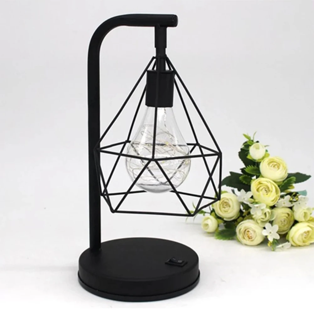 

Bedroom Ball Retro Night Hanging Modern Night Lamp Light Light Decor Iron Home Lamp String Light Bedside Table Pendant Cage
