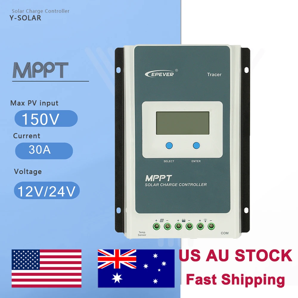 Солнечный регулятор EPever Tracer 3210AN 12 В/24 В постоянного тока автоматический MPPT 10 А 20 30