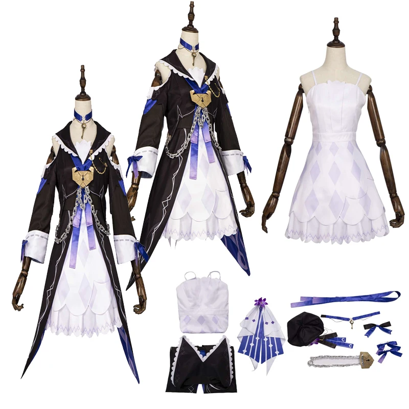 

Костюм для косплея героев Аниме игры Honkai Herta, костюм, комплект Шляпы, фантазия, для девочек, для Хэллоуина, карнавала, женская одежда для ролевой съемки