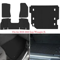NONY Foot Mats & Trunk Cargo Fits for 2018-2021 2022 Jeep Wrangler JL Unlimited Sport Sahara Freedom Rubicon 4 Door (4 Pcs/Set)