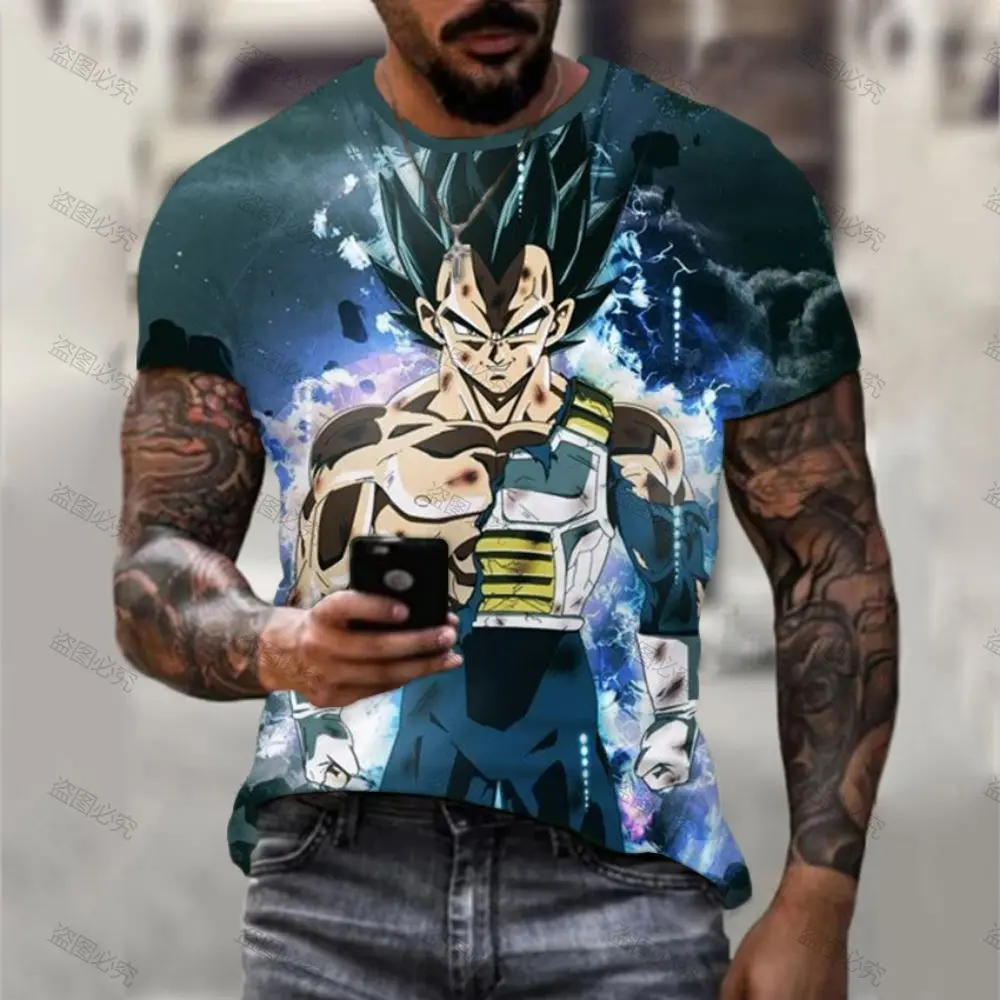 

Goku Men's T-Shirt Vegeta Dragon Ball Z Tops Summer Short Sleeved Y2K Saiyan Oversized Streetwear O-collar Trend 110-6XL Cool