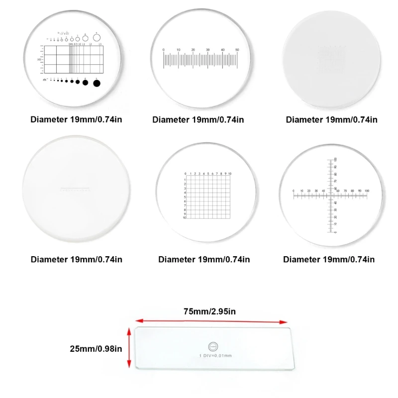 Новинка 2025 года калибровочные слайды для микроскопа акриловая сетка окуляра