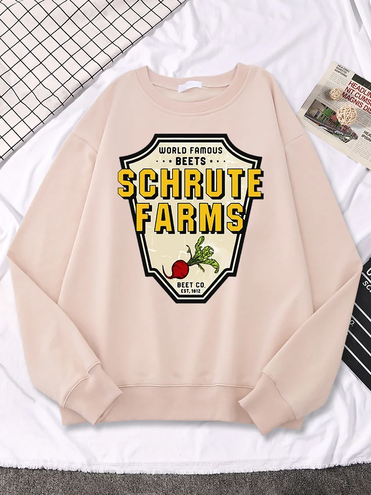 

World Famous Beets Schrute Farms Crop Printing Woman Hooded Autumn Fleece Warm Clothes Street Vintage Pullover Women Sweatshirts
