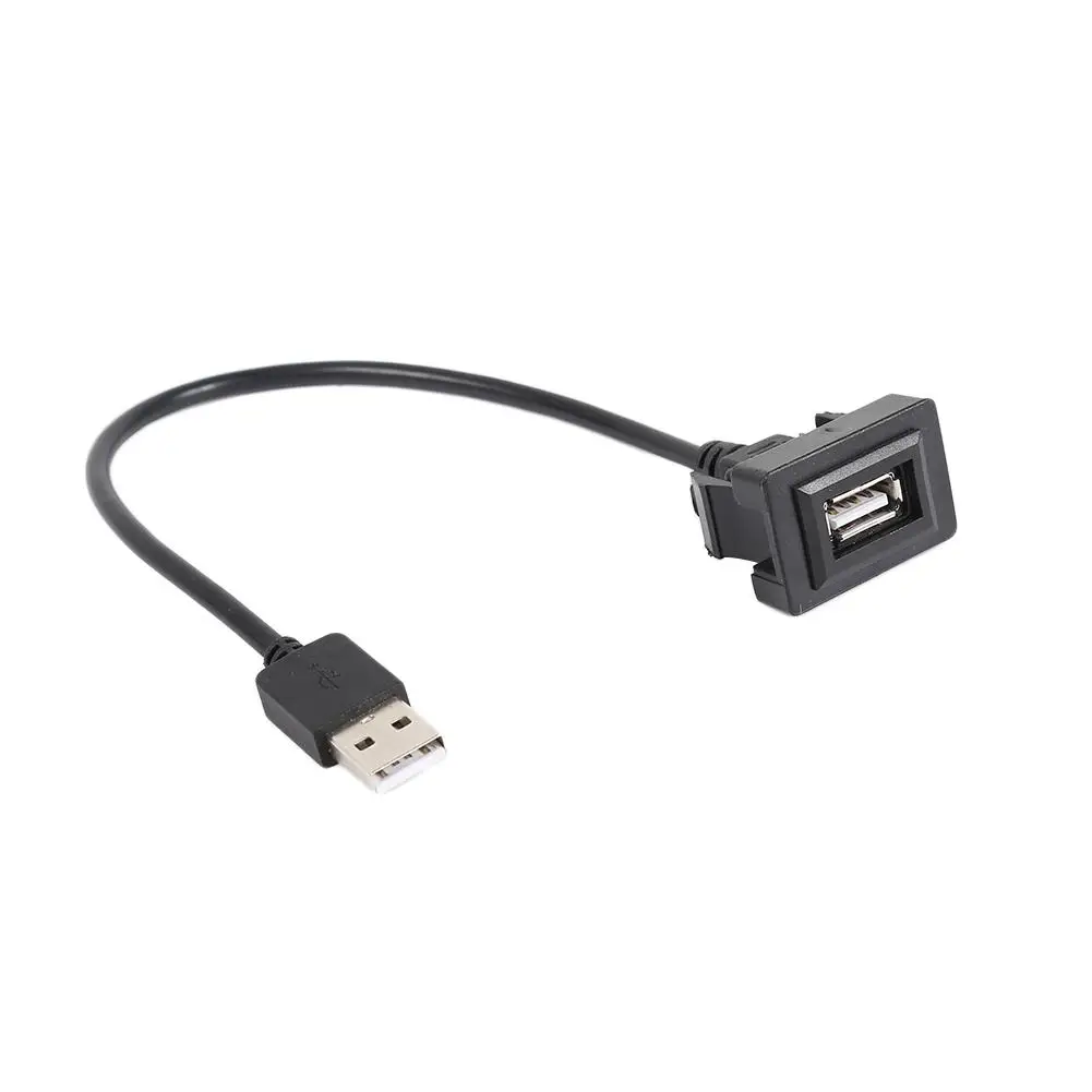 

USB Port Panel Mount For Toyota current outlet usb Dashboard Flush Mount USB Socket 2.0 Port Panel Extension Cable Adapter