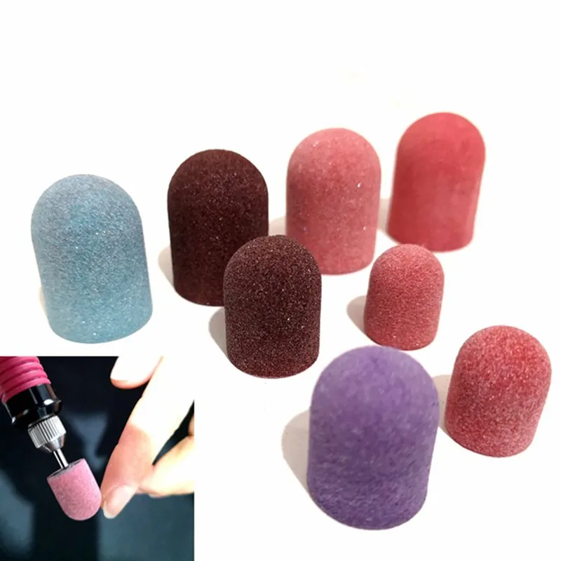 

10Pcs Nail Sanding Caps Nail Drill Bit Pedicure Manicure Milling Cutters Nails Polish Tool Foot Care Cuticle Drill Accessories