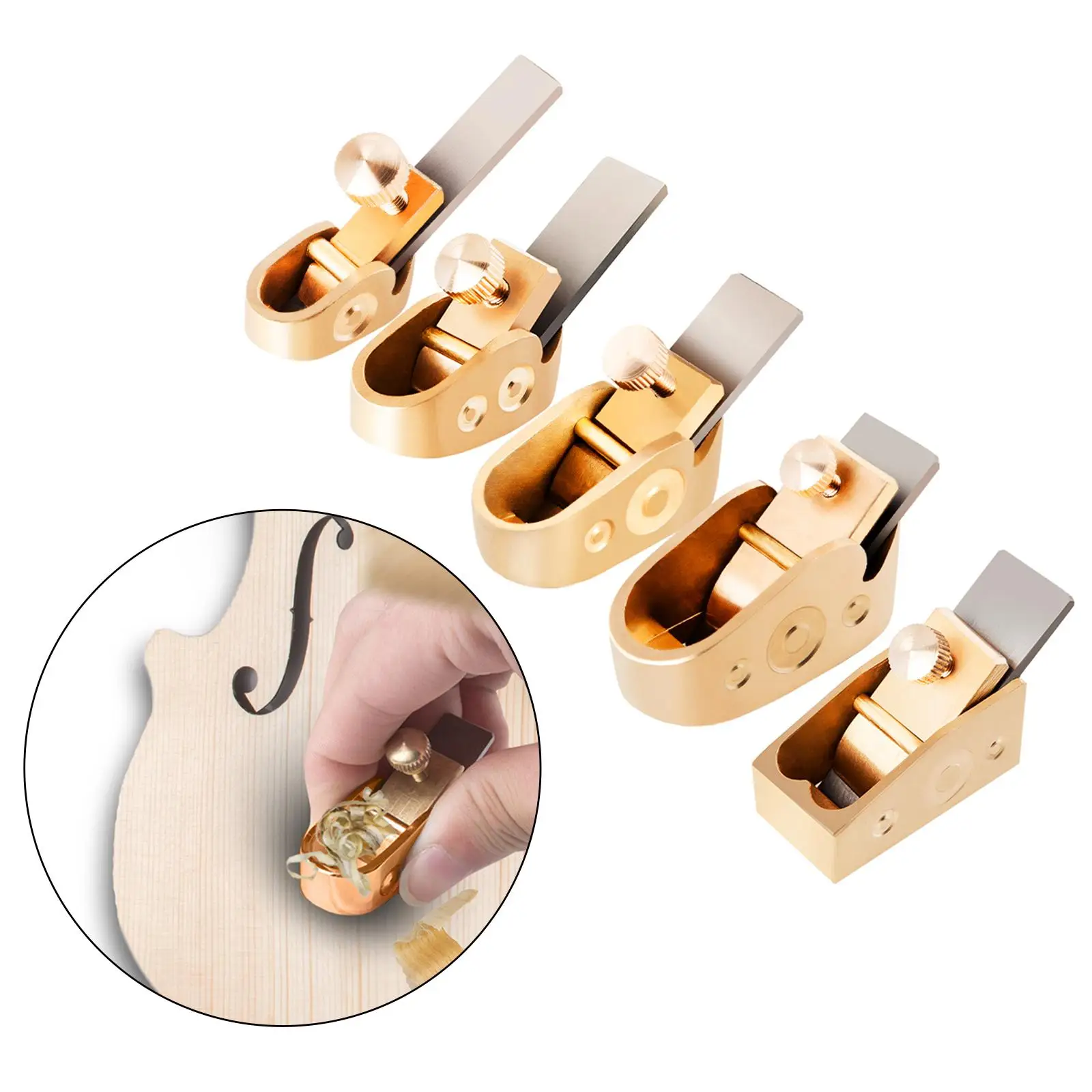 

5Pcs 8mm/12mm/14mm/16mm/18mm Violin Thumb Planer Set Violin Finger Plane Cutter Set for DIY Violin Tool Cello Wood Instrument