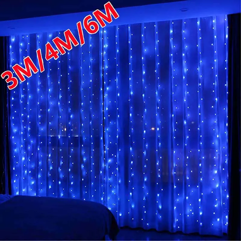 LED Christmas Lights USB Remote Fairy String Lights 3M 4M 6M Curtain Led Lights Christmas Decoration for Home New Year Garland