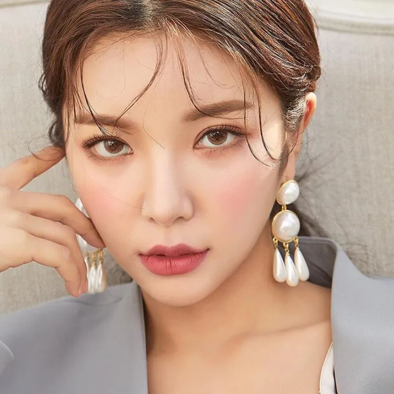 

Trendy Cute Sweet Pearl Dangle Earrings Jewelry for Women Girl Friends Gifts