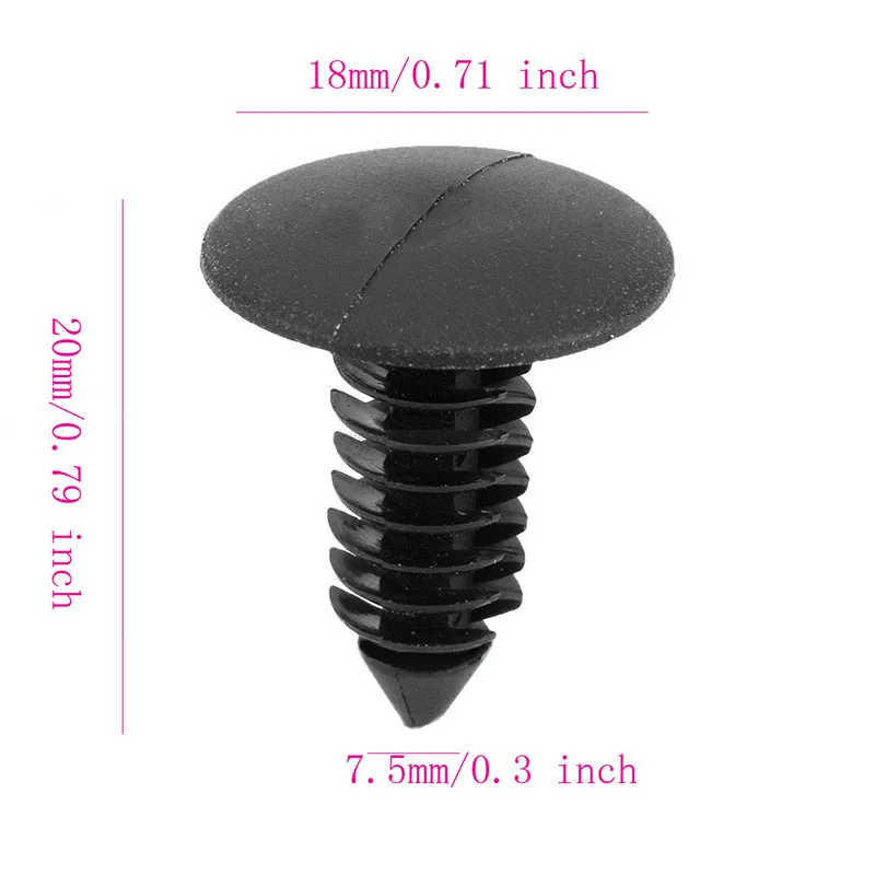 

100pcs Car Rivets Hole Plastic Door Rivet Black Universal 7.5mm Push Part Tool Newest Latest Durable