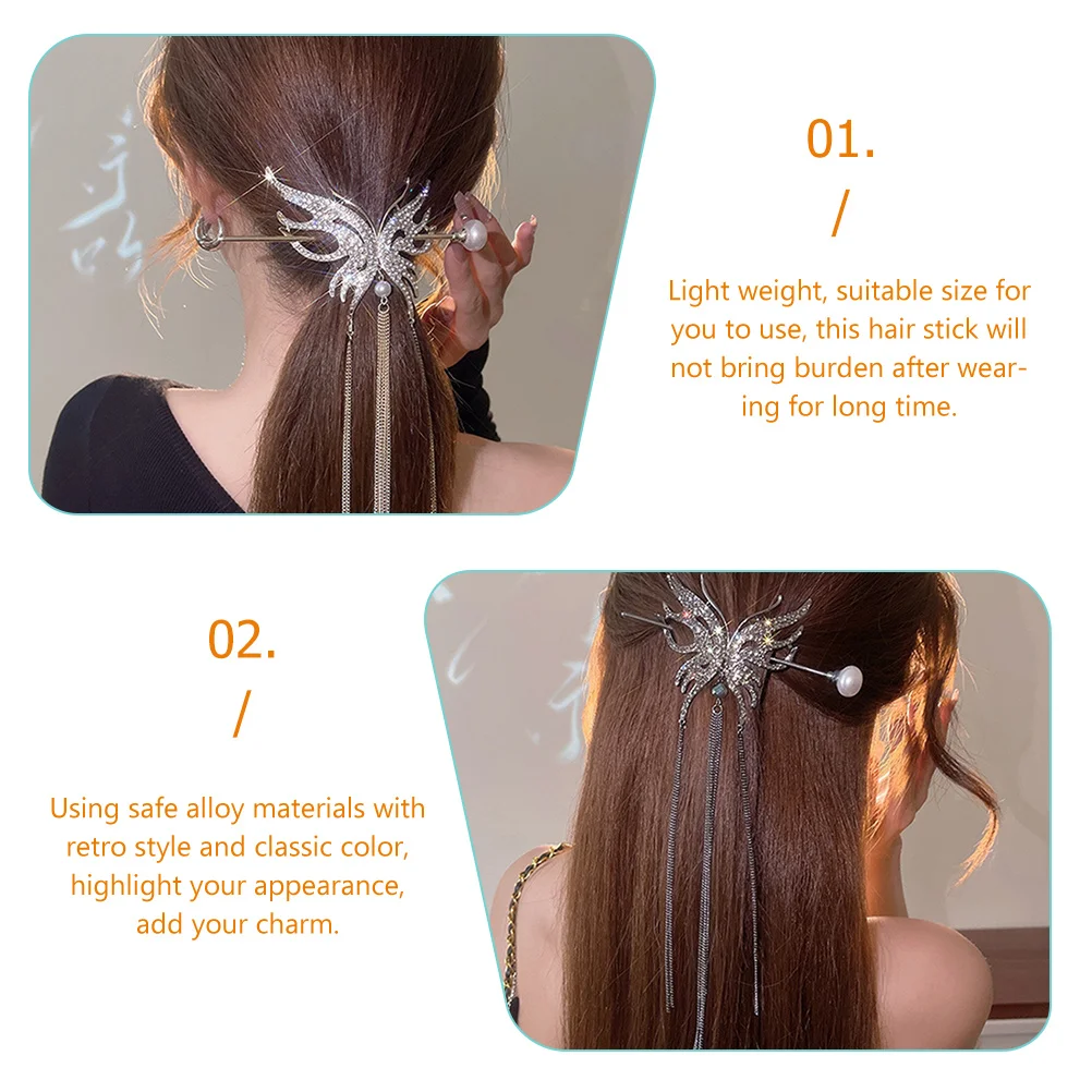 Простая заколка для волос с жемчугом и бабочкой женские заколки из сплава Deyer