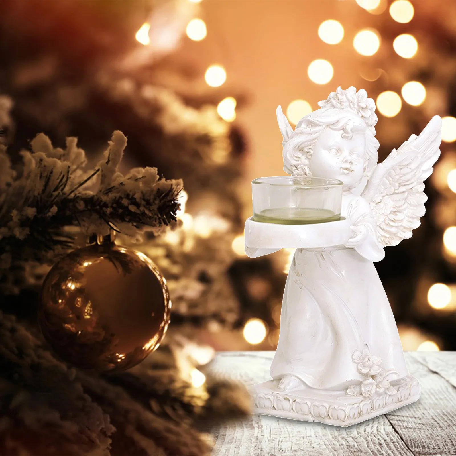 

Настольная скульптура «Крыло ангела», подсвечник из смолы, крафтовое украшение, создание праздничного атмосферного украшения