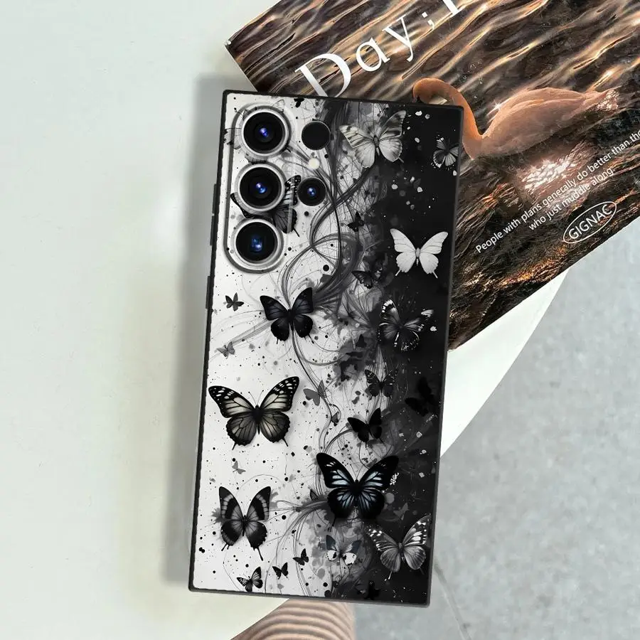 Фото Чехол для Samsung Galaxy S26 Ultra S10 S9 Note 20 8 9 10 S20 Ultra S25 Plus S21 FE S24 S23, чехол-накладка для телефона, черный, белый №4