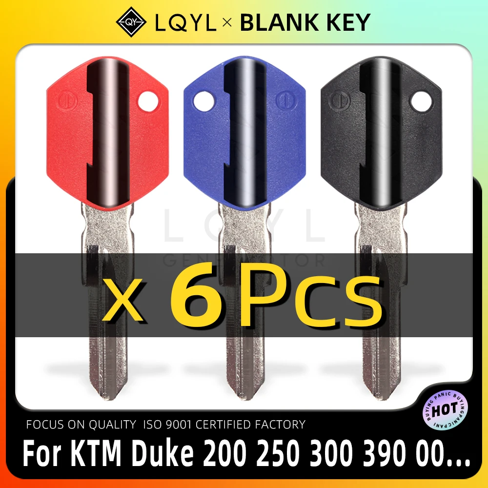 

6Pcs Motorcycle Key Uncut Blank Replacement Keys For KTM DUKE 125 250 390 690 990 1190 1050 1290 KTM250 KTM990 KTM690 KTM390