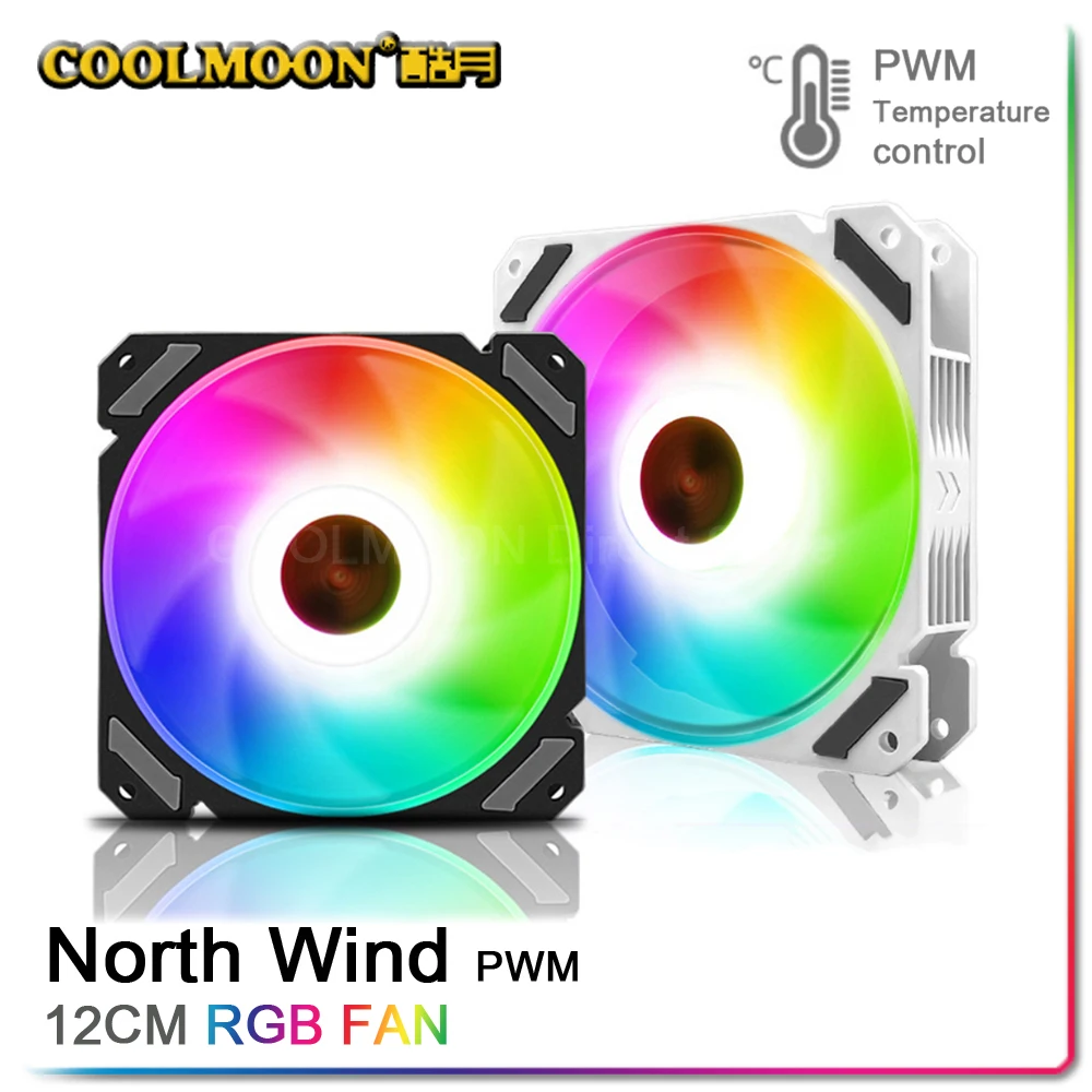 

COOLMOON North Wind PWM контроль температуры 12 см вентилятор Шасси белый ARGB AURA SYNC с водяным охлаждением