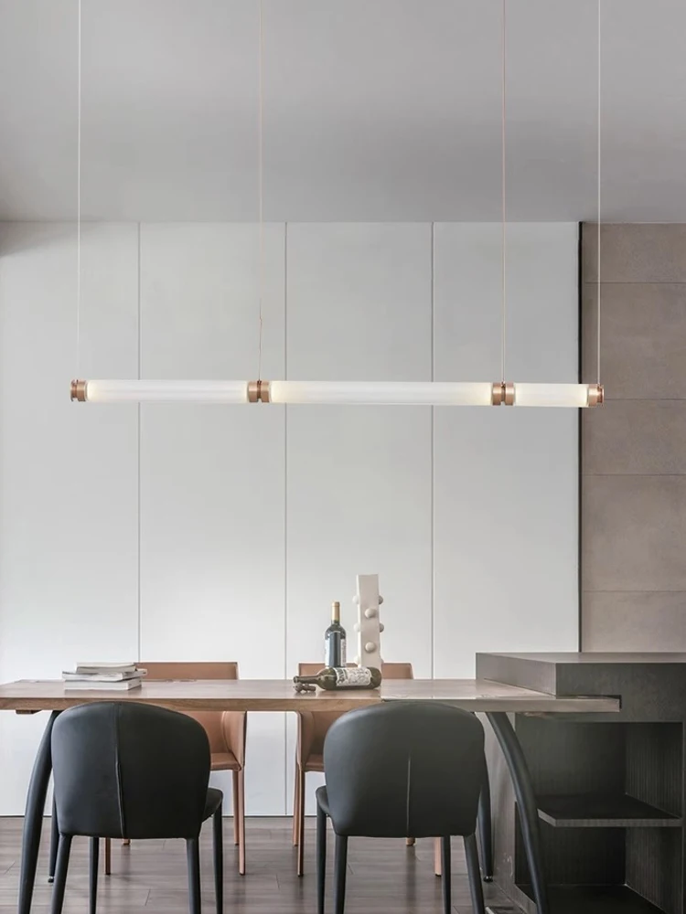 Современная витражная люстра AiPaiTe с длинной полосой стеклянная лампа для