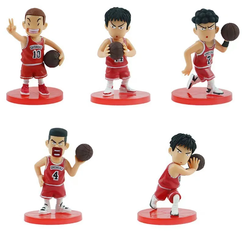 Фото 5 шт. Slam Dunk Q Edition Sakuragi Hanamichi Ryukawa Maple Shobei баскетбольная команда кукла ручной работы орнамент украшения автомобиля игрушки №1