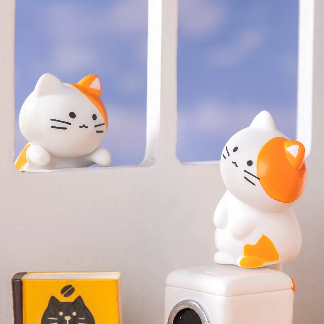8 шт. смешанные мини-смола милый кот котенок автомобильные миниатюры украшения