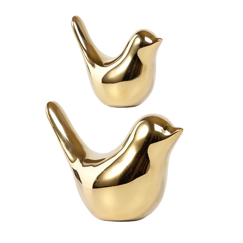 2 шт. статуэтка золотистой птицы Polar House современные керамические статуи птиц