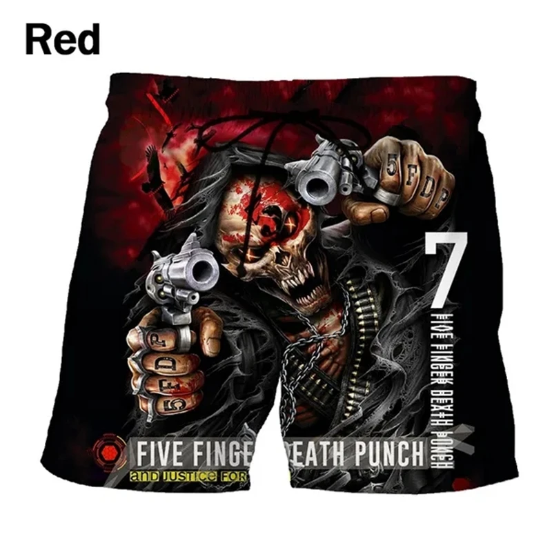 

Five Finger Death Punch 3D Printing Fashion Board Shorts Summer Beach Shorts For Men Kids Homme Board Shorts Gym Shorts Swimsuit