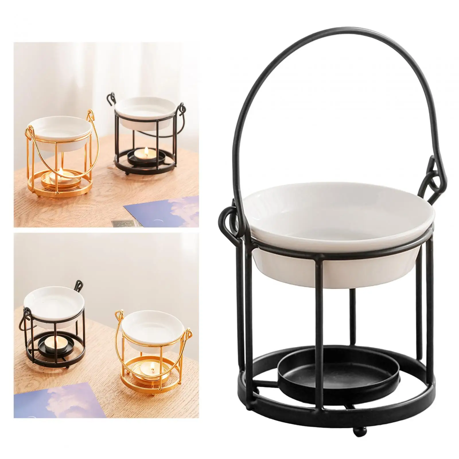 Подсвечник Tealight портативная клетка черная креативная печь для ароматерапии