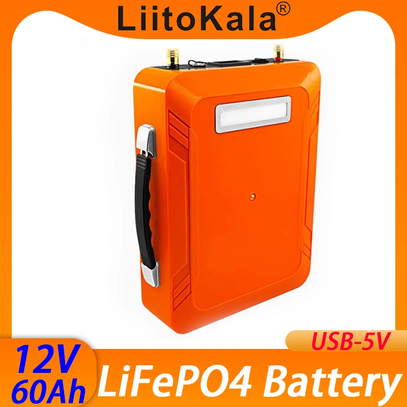 

Комплект аккумуляторов LiitoKala, 12 В, 60 А · ч, 5 В, USB, 12,8 В, 60 А · ч
