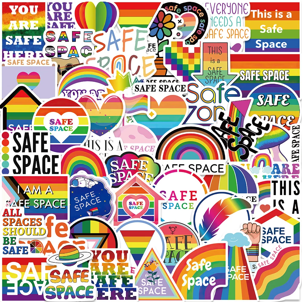 

10/25/50pcs Cartoon Public Safe Space Stickers graffiti Sticker for DIY Luggage Laptop Motorcycle Sticker