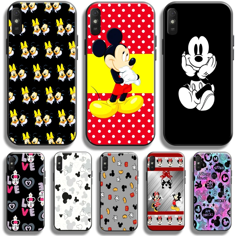 

Cartoon Mickey Minnie Mouse Case For Xiaomi Redmi 9A 9AT Phone Case For Redmi 9A Funda Coque Liquid Silicon Soft