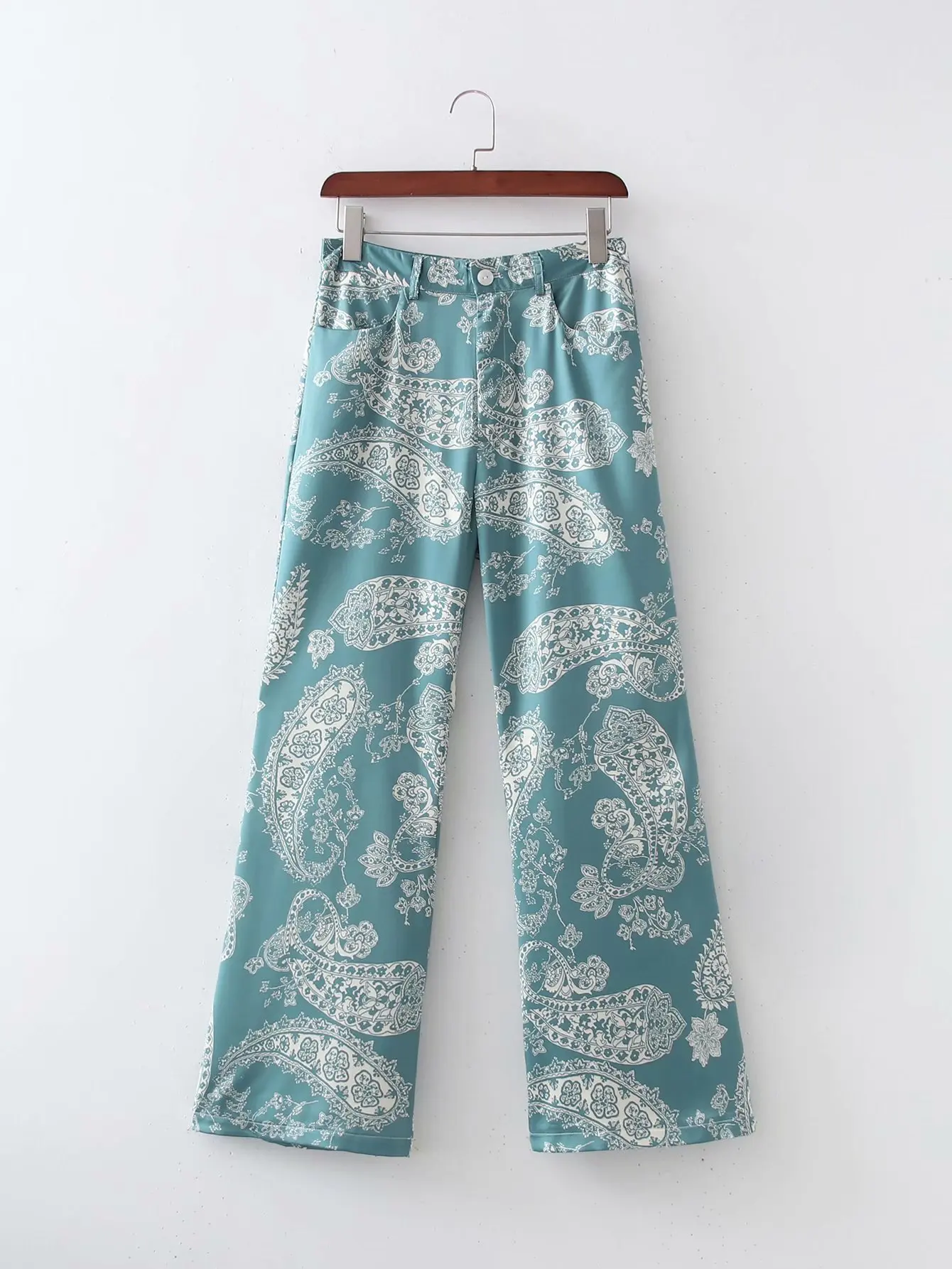 

2022 Spring New Women's Holiday Style High Waist Flower Printed Casual Pants Pants