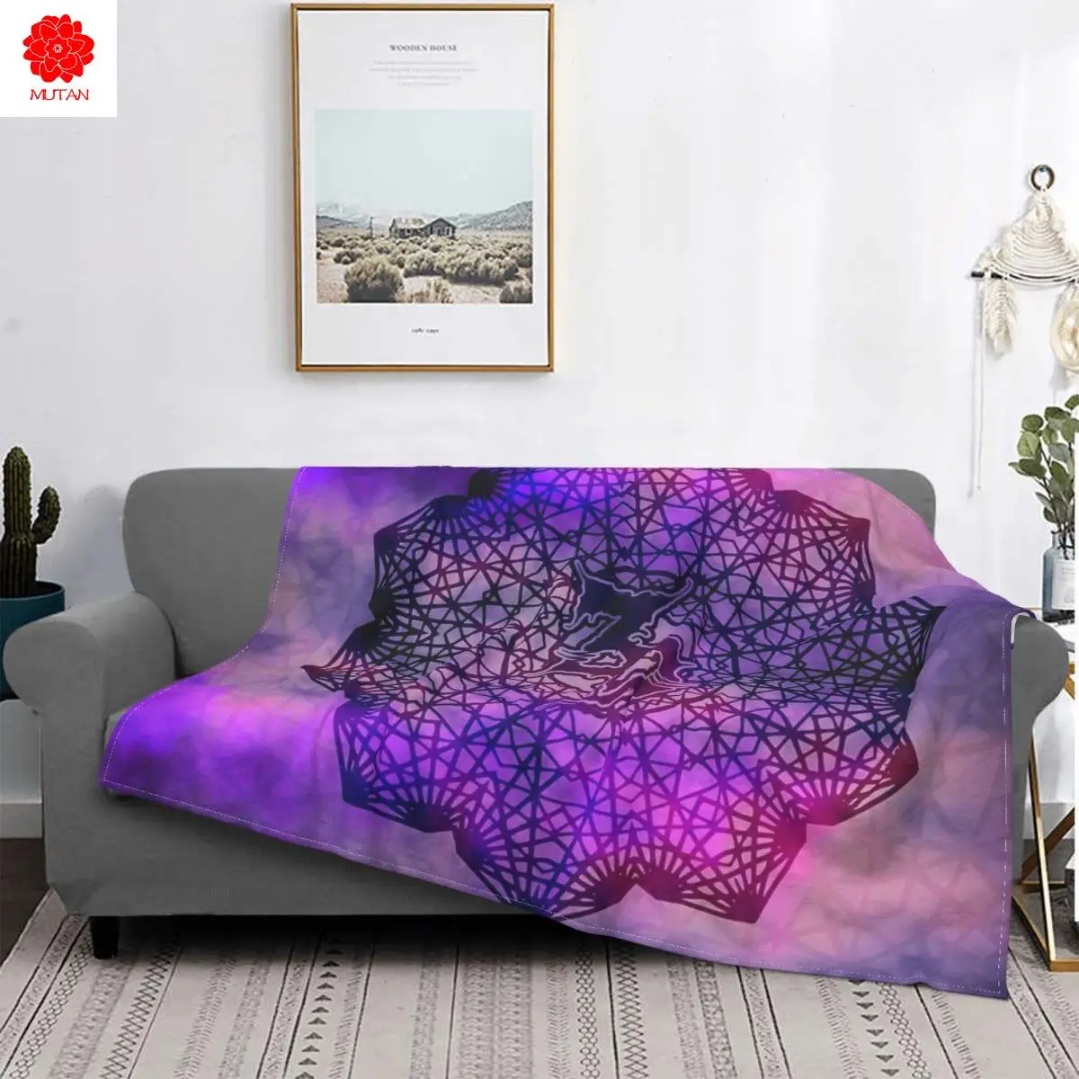 

Zeds Dead Mandala Purple Blanket Bedspread Bed Plaid Cover Beach Cover Summer Blanket Winter Bed Covers
