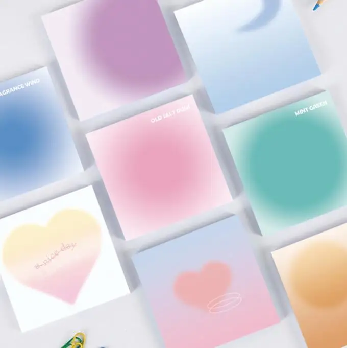 

24 pcs/lot New Gradient Memo Pad Sticky Notes Cute N Times Stationery Label Notepad Bookmark Post school supplies wholesale