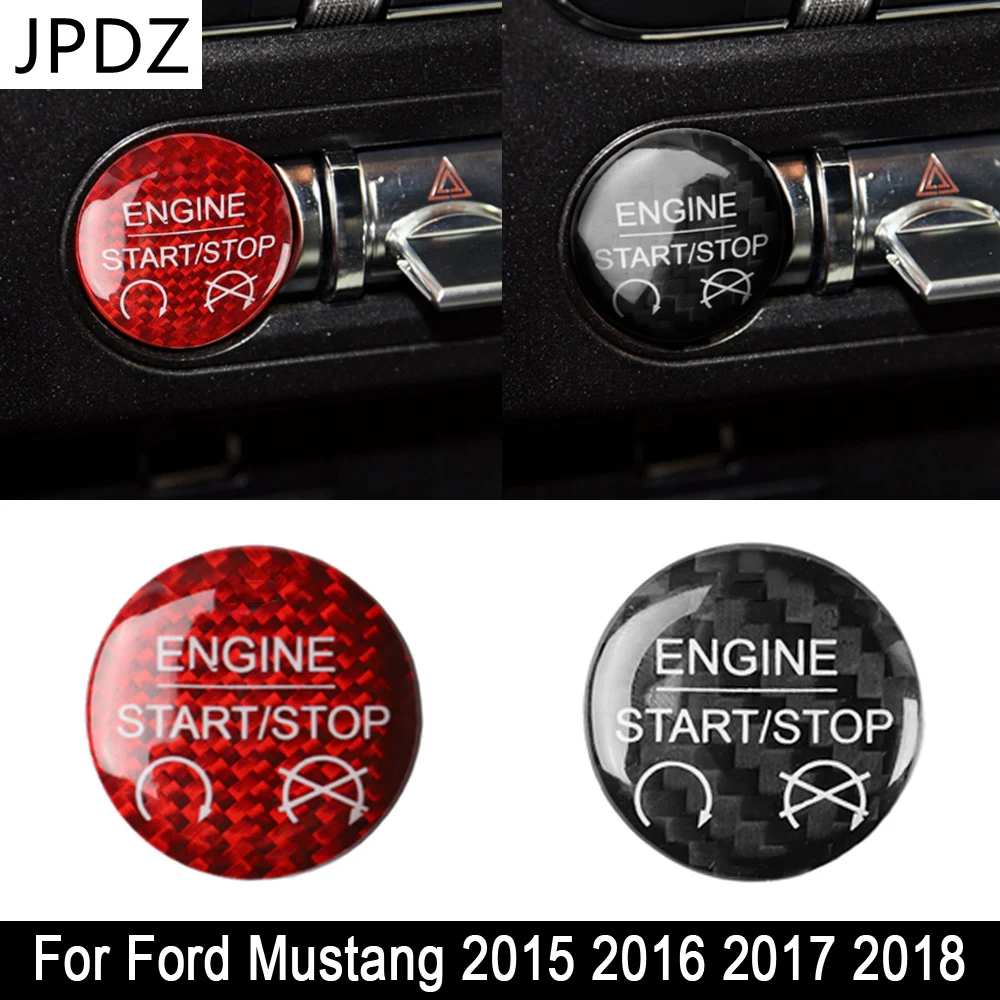 

Наклейка для кнопки старта и остановки двигателя в автомобиле для Ford Mustang 2015 2016 2017 2018, аксессуары из искусственного волокна