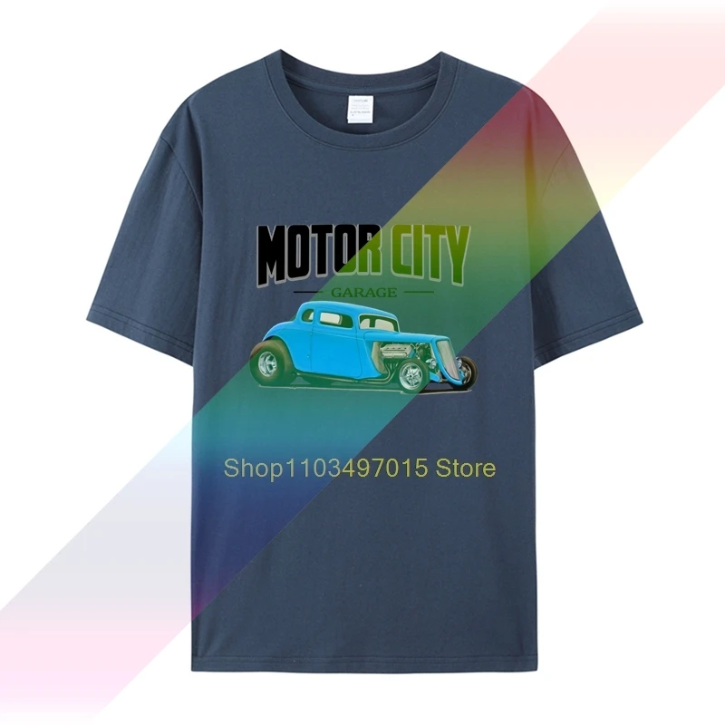 Мужская футболка motor city hot rod paul Vissoterapia samochodowa moto одежда