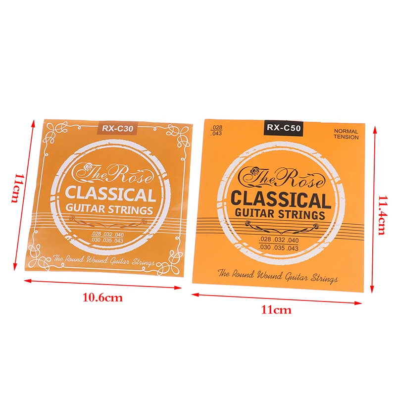 Professional Classical Guitar Guitarra Strings Sliver Plated Copper Wound Clear Nylon Normal High Tension 6 Strings