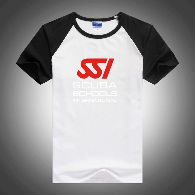 

2023 New Man's Fashion Scuba Diving Dive SSI Printing Shoulder Thrust Short Sleeve O Neck Cotton Comfortable Casual T-Shirt Tops