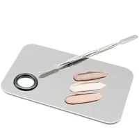 stainless steel makeup mixer nail polish mixing plate foundation eyeshadow mixer eyeshadow palette with spatula rod