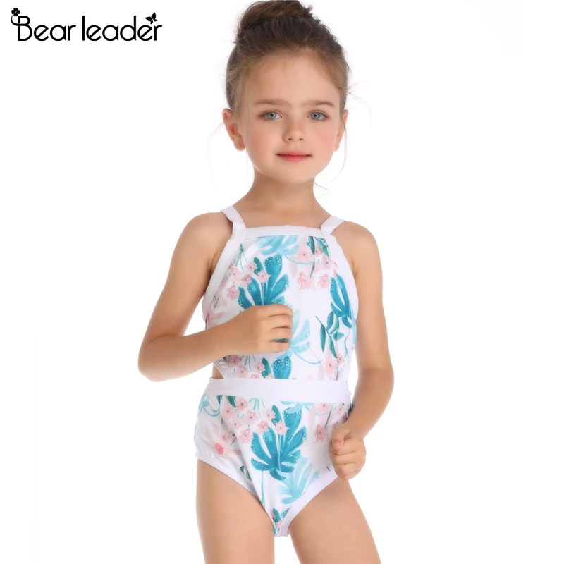 Bear Leader Girls Clothing Children's Clothes Sport One Piece Beach Bodysuit Solid Patchwork Kid Bathing Suit | Детская одежда и